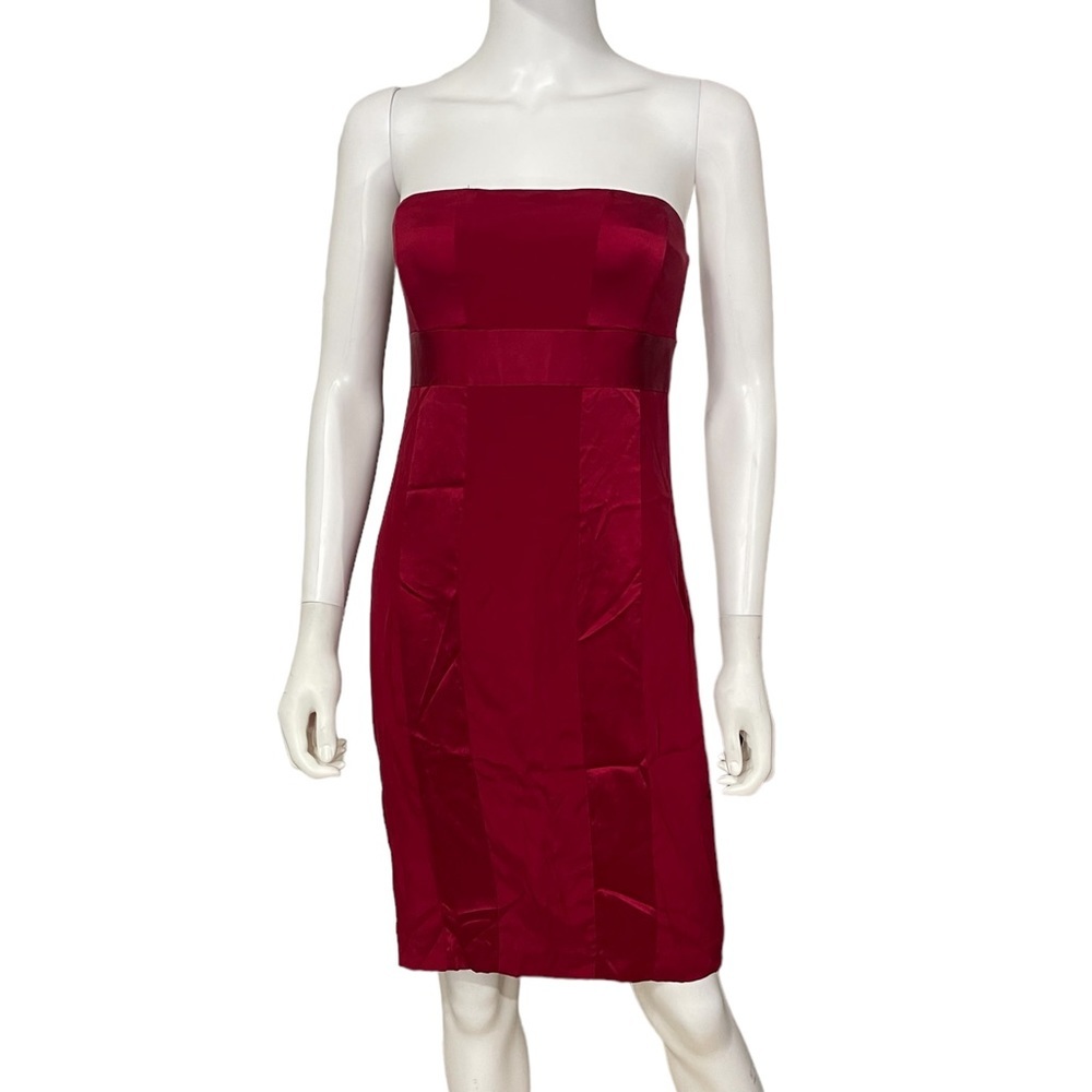 Express Design Studio Red Strapless Cocktail Dres… - image 1